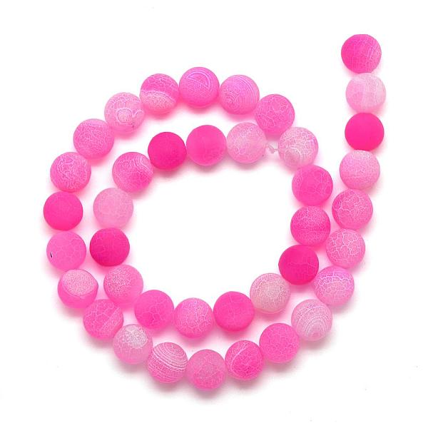 

PandaHall Natural Weathered Agate Bead Strands, Frosted, Dyed, Round, Deep Pink, 6~6.5mm, Hole: 1.5mm, about 65pcs/strand, 15.5 inch...