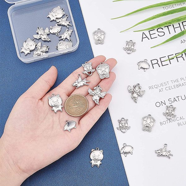 

PandaHall UNICRAFTALE 24pcs 6 Styles Pig Pendants 304 Stainless Steel Animal Charms Metal Pig Charms for DIY Necklace Jewelry Making...