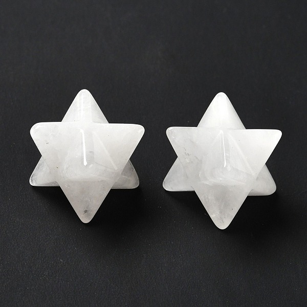 

PandaHall Natural White Jade Beads, No Hole/Undrilled, Merkaba Star, 14.5~15x14.5~15x14.5~15mm White Jade Star