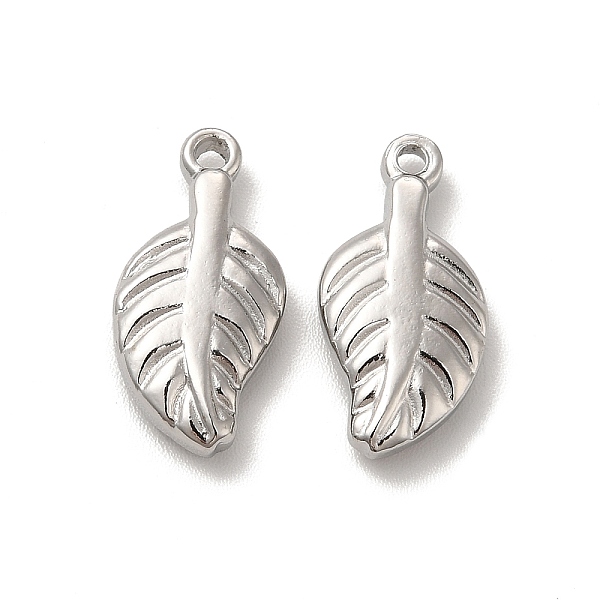 

PandaHall 201 Stainless Steel Pendants, Leaf Charm, Stainless Steel Color, 18x9x3mm, Hole: 1.5mm 201 Stainless Steel Leaf