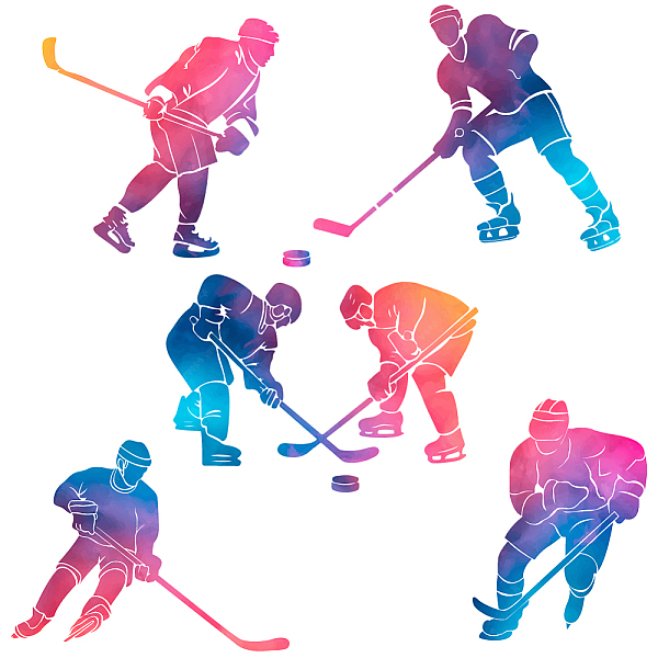 

PandaHall PVC Wall Stickers, Wall Decoration, Hockey Player, 900x390mm, 2pcs/set PVC Human