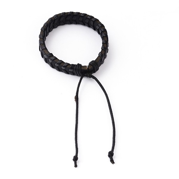 

PandaHall Leather Cord Bracelets, Black, 55mm Leather Black