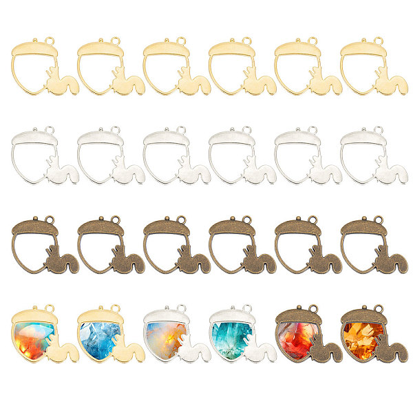 

PandaHall CHGCRAFT 48PCS 3Colors Alloy Pendants, Pine Cone with Squirrel, Mixed Color, 33x42x2mm, Hole: 3mm Alloy Squirrel
