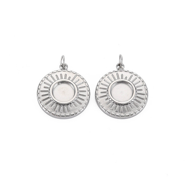 

PandaHall 304 Stainless Steel Pendant Enamel Settings, with Jump Rings, Flat Round, Stainless Steel Color, 17.5x15x2.5mm, Jump Ring: 4x1mm...