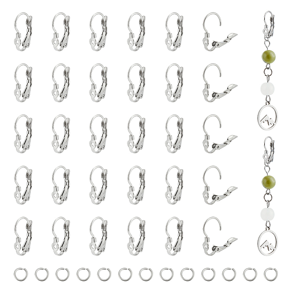 

PandaHall UNICRAFTALE 40pcs Stainless Steel Clip-on Earring Non-Piercing Earring with 40pcs Open Jump Rings Metal Clip-On Earring Converters...