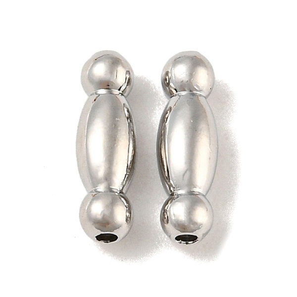 

PandaHall Brass Beads, dual sphere ball, Platinum, 8mm, Hole: 0.6mm Brass