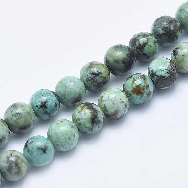 

PandaHall Natural African Turquoise(Jasper) Beads Strands, Round, 6mm, Hole: 1mm, about 61pcs/strand, 15.5 inch(39.5cm) African Turquoise...