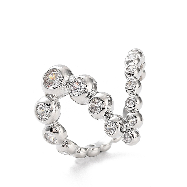 

PandaHall Letter Z Rack Plating Brass Micro Pave Clear Cubic Zirconia Open Rings, Long-Lasting Plated Cuff Ring for Women, Lead Free &...