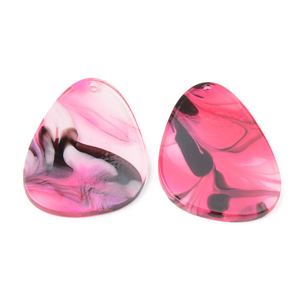

PandaHall Acrylic Pendants, Teardrop, Hot Pink, 34x25x2mm, Hole: 1.5mm Acrylic Teardrop