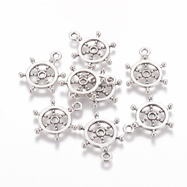 

PandaHall Tibetan Style Alloy Pendants, Rudder/Helm, Antique Silver, Lead Free, Nickel Free and Cadmium Free, 21x15.5x2mm, Hole: 2mm, about...
