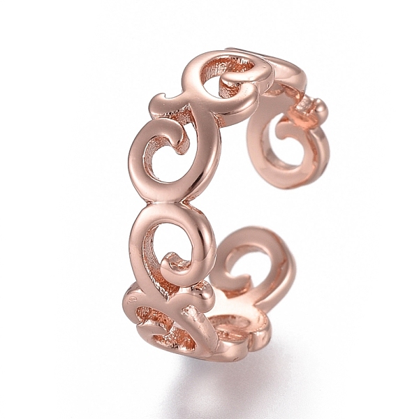 

PandaHall Adjustable Brass Toe Rings, Open Cuff Rings, Open Rings, Rose Gold, Size 4, Inner Diameter: 14.5mm Brass