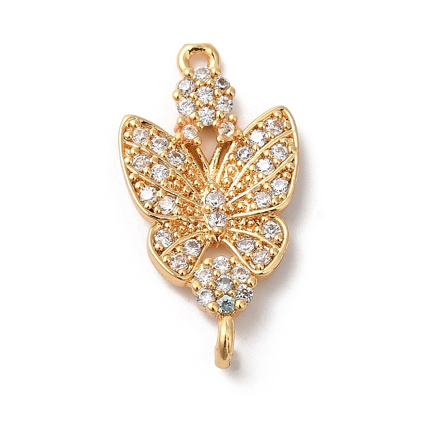 

PandaHall Brass Micro Pave Cubic Zirconia Connector Charms, Butterfly Links, Golden, Clear, 27x14x2.5mm, Hole: 1.5mm Brass+Cubic Zirconia...