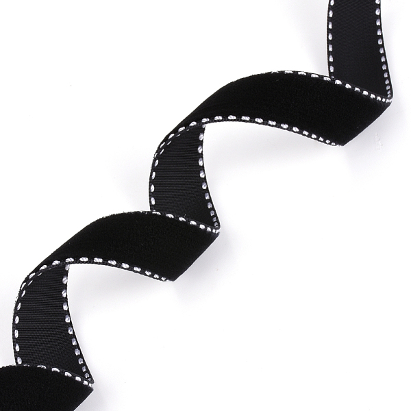

PandaHall 90% Polyamide 10% Polyester Single Face Velvet Ribbon, Black, 1/4 inch(6.5mm), about 200yards/roll(182.88m/roll) Velvet None Black