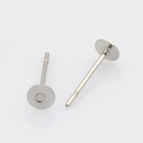 

PandaHall 304 Stainless Steel Stud Earring Findings, Stainless Steel Color, 12x5mm, Pin: 0.7mm 304 Stainless Steel Round