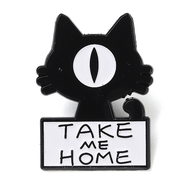 

PandaHall Black Aolly Brooches, Enamel Pins, Cat Shape, 30.5x23x1.5mm Alloy+Enamel Cat Shape Black