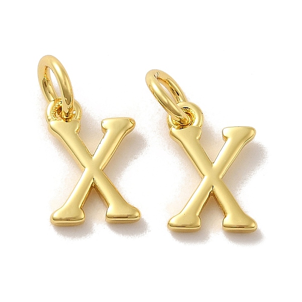 

PandaHall Brass Pendants, with Jump Ring, Letter X, 10x7x1.5mm, Ring: 5x1mm, inner diameter: 3mm Brass Letter X