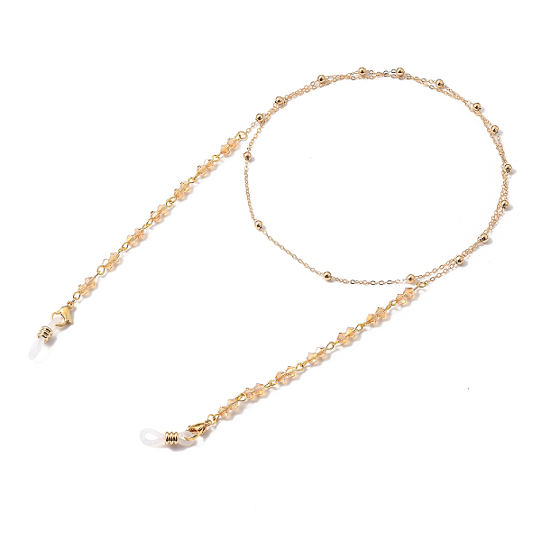 

PandaHall Eyeglasses Chains, Neck Strap for Eyeglasses, with Brass Cable Chains, Bicone Glass Beads, 304 Stainless Steel Lobster Claw Clasps..., Gold