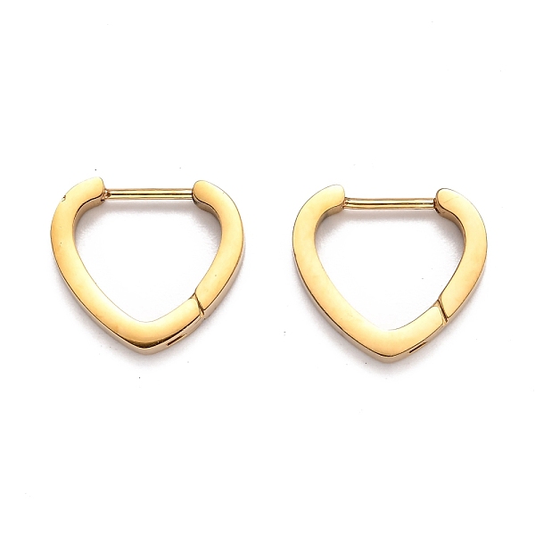 

PandaHall 304 Stainless Steel Heart Huggie Hoop Earrings, Heart, Golden, 15x16.5x3mm, Pin: 1mm 304 Stainless Steel Heart