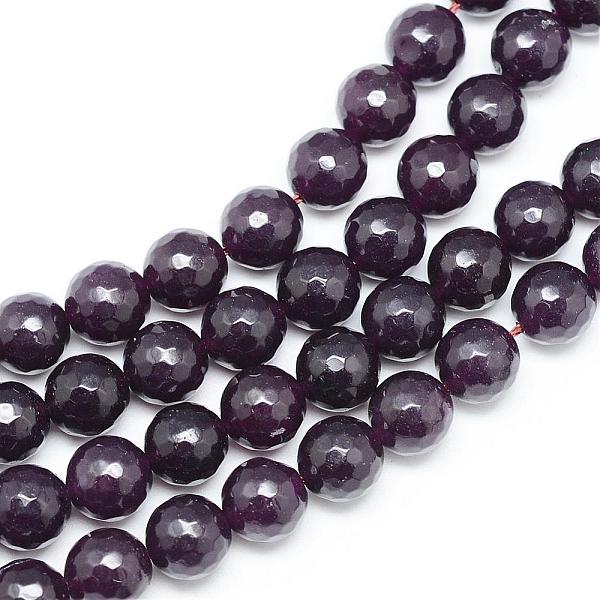 

PandaHall Natural White Jade Bead Strands, Dyed, Faceted, Round, Purple, 8~9mm, Hole: 1mm, about 46pcs/strand, 14.76~14.96 inch(37.5~38cm)...