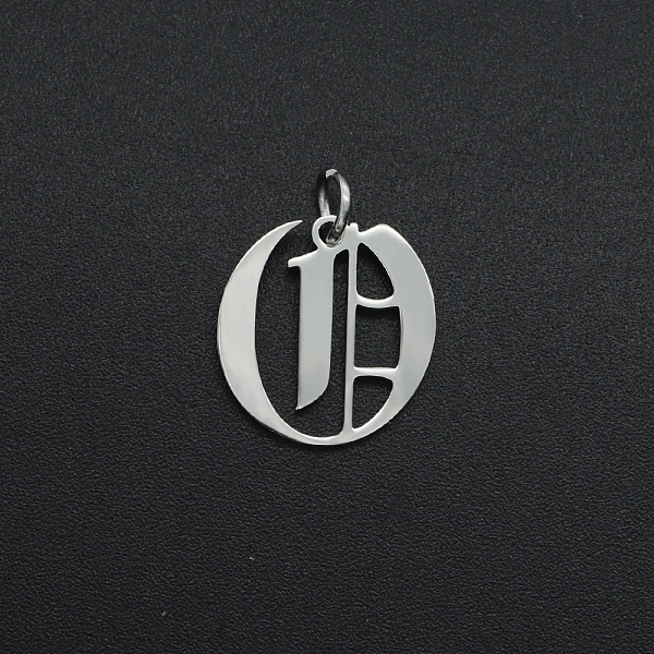 

PandaHall 304 Stainless Steel Pendants, with Jump Ring, Old English, Letter, Laser Cut, Stainless Steel Color, Letter.O, 15x14x1mm, Hole...