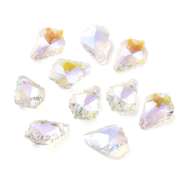 

PandaHall AB Color Plated Electroplate Glass Pendants, Faceted, Leaf, Lilac, 16x11x6mm, Hole: 1mm Glass Leaf Purple