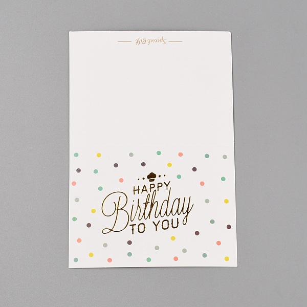 

PandaHall Coated Paper Cards, with Gold Stamping Word, Rectangle, Colorful, Polka Dot Pattern, 14x9.5x0.04cm Paper Polka Dot