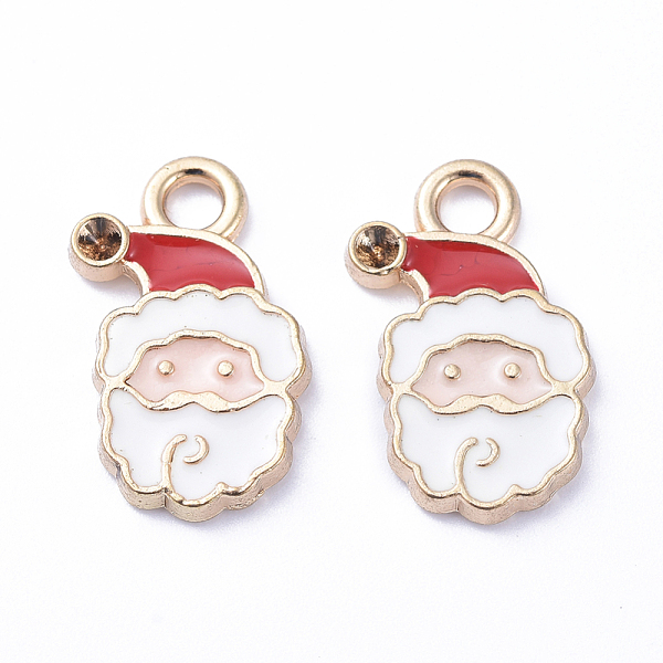 

PandaHall Golden Plated Alloy Enamel Pendants, for Christmas, Santa Claus, White, 17x11x2mm, Hole: 2mm Alloy+Enamel Human White