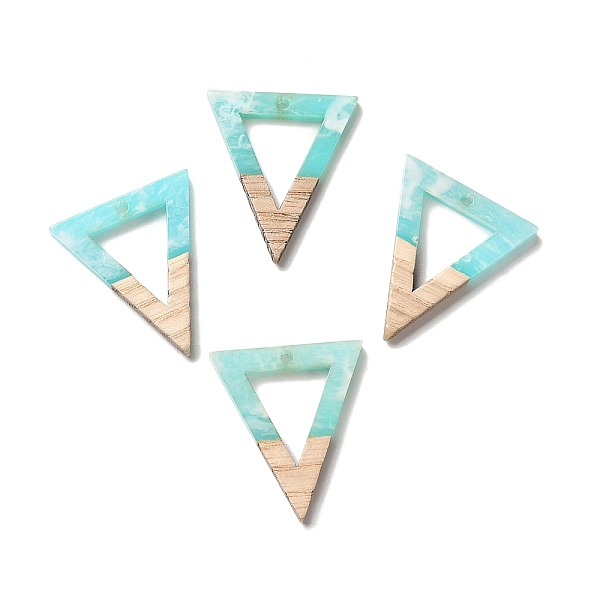 

PandaHall Translucent Resin & Walnut Wood Pendants, Two Tone, Geometric Charms, Light Sky Blue, Triangle, 27x23.5x3.5mm, Hole: 2mm...