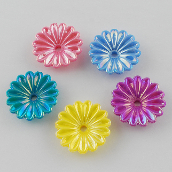 

PandaHall Opaque Acrylic Beads, AB Color Plated, Flat Round, Mixed Color, 31x7mm, Hole: 4mm, about 295pcs/500g Acrylic Flat Round Multicolor