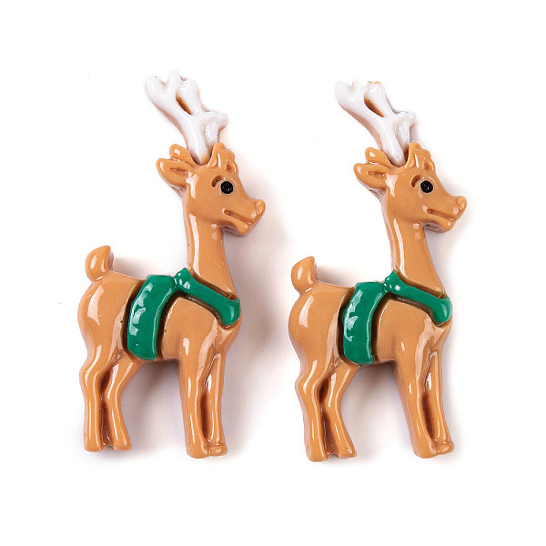 

PandaHall Christmas Decorations Theme Opaque Resin Decoden Cabochons, Deer, 33x16x5.5mm Resin Deer