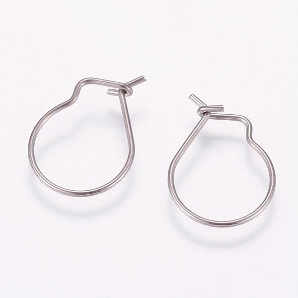 

PandaHall 304 Stainless Steel Hoop Earrings, Stainless Steel Color, 19x13x0.7mm 304 Stainless Steel