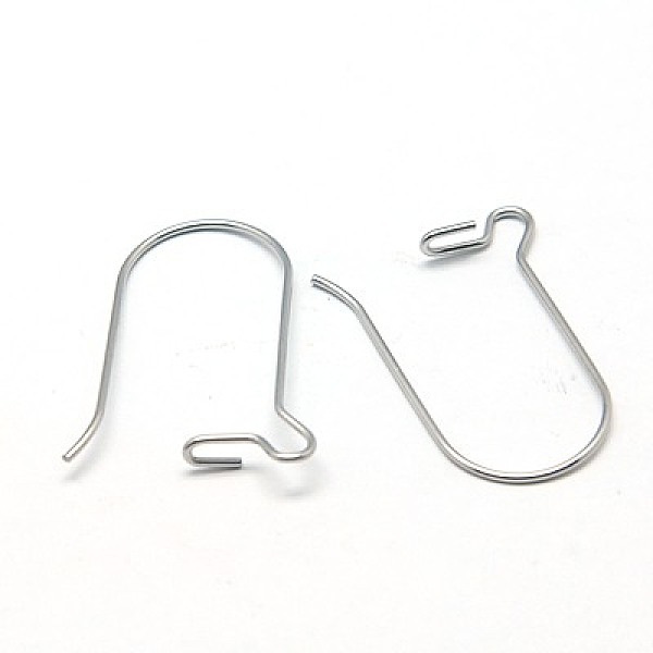 

PandaHall 316 Surgical Stainless Steel Hoop Earrings Findings Kidney Ear Wires, 21 Gauge, 25x12mm, Pin: 0.7mm 316 Surgical Stainless Steel