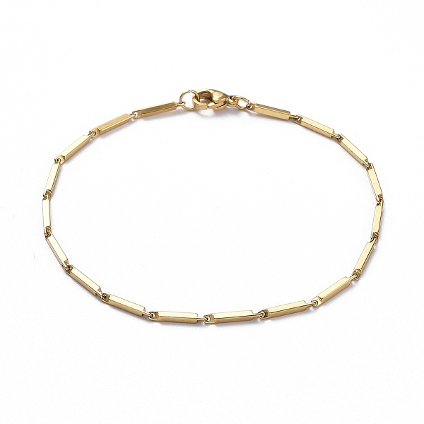 

PandaHall Ion Plating(IP) Unisex 201 Stainless Steel Bar Link Chain Bracelets, with Lobster Claw Clasps, Golden, 8-1/4 inch(21cm), 1.5mm 201...