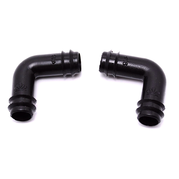 PandaHall (Clearance Sale)POM Engineering Plastic Bent Tube Connector, Trickle Irrigation Accessories, Gardening Supplies, Black, 40x40x15mm...