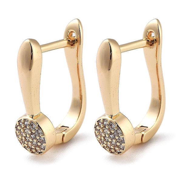 Boucles d'oreilles créoles en laiton micro pavé de zircons cubiques transparents pour femmes