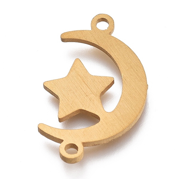 

PandaHall 304 Stainless Steel Links Connectors, Laser Cut, Moon With Star, Golden, 12.5x20x1mm, Hole: 1.5mm 304 Stainless Steel Moon