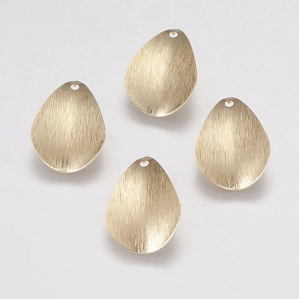 

PandaHall Brass Pendants, teardrop, Golden, 20x13x2mm, Hole: 1mm Brass Teardrop