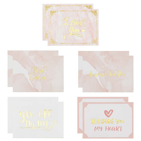 

PandaHall CRASPIRE 10 Sheets 5 Style Paper Greeting Card, for Valentine's Day, Rectangle, Word, Mixed Patterns, 140x95x0.3mm, 2 sheets/style...