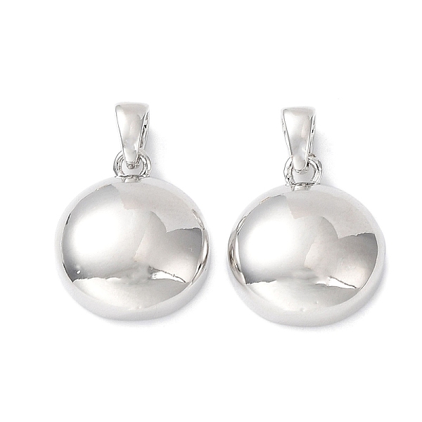 

PandaHall Brass Charms, Flat Round Charm, Real Platinum Plated, 14x12x5.5mm, Hole: 4x2mm Brass Flat Round