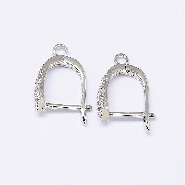 

PandaHall Brass Micro Pave AAA Cubic Zirconia Ear Harp Hoop Earring Findings, with Latch Back Closure, Cadmium Free & Nickel Free & Lead...