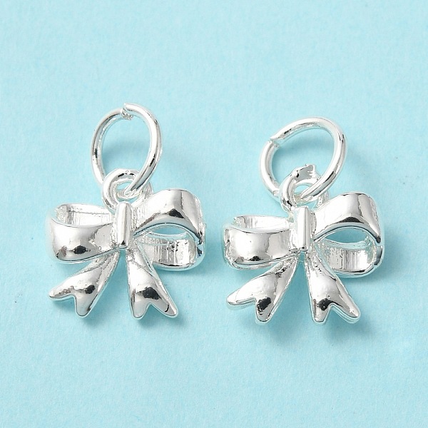 

PandaHall Rack Plating Brass Charms, Cadmium Free & Lead Free, Long-Lasting Plated, with Jump Ring, Bowknot Charm, Silver, 13.5x10x3mm, Hole...