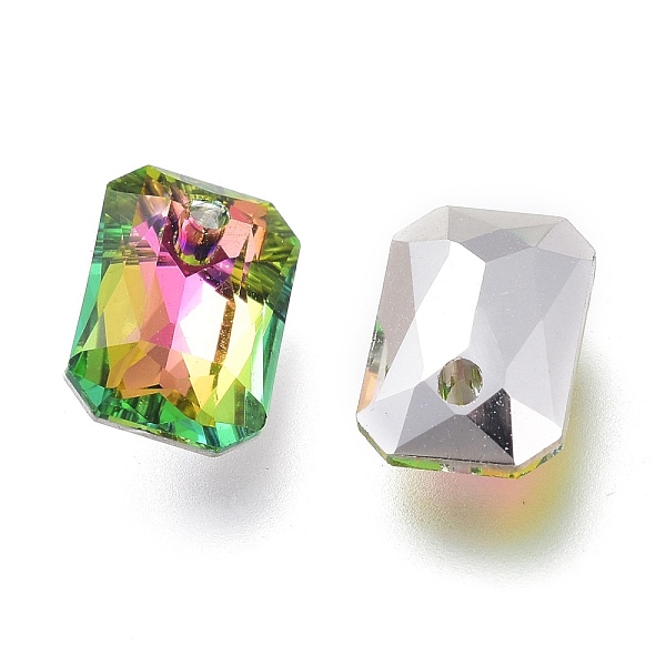 

PandaHall Glass Rhinestone Pendants, Back Plated, Faceted, Octagon Rectangle, Vintage Rose, 9x6x3mm, Hole: 1mm Rhinestone Rectangle Green