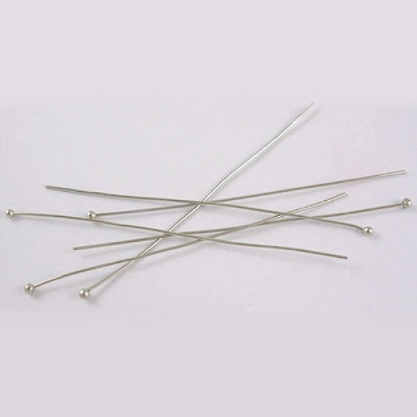 

PandaHall Platinum Plated Jewelry Accessory Brass Ball Head Pins, Size: about 0.5mm thick(24 Gauge), 20mm long, Head: 1.5mm Brass