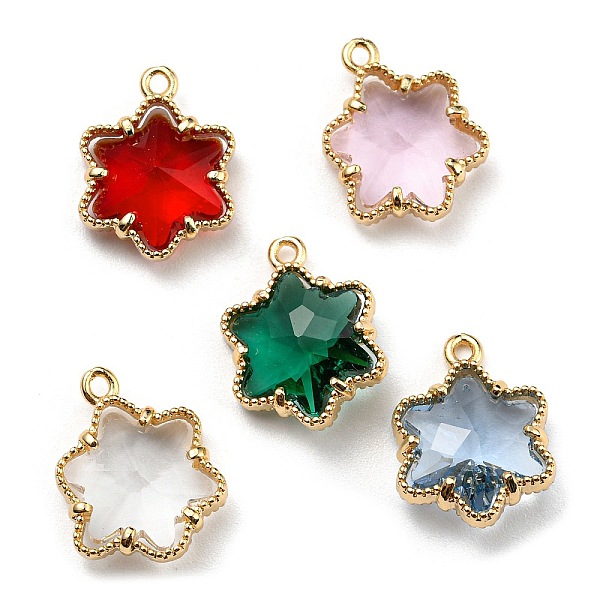 

PandaHall Golden Tone Brass Pendants, with Glass, Lead Free & Cadmium Free, Long-Lasting Plated, Star of David Charm, Mixed Color..., Multicolor