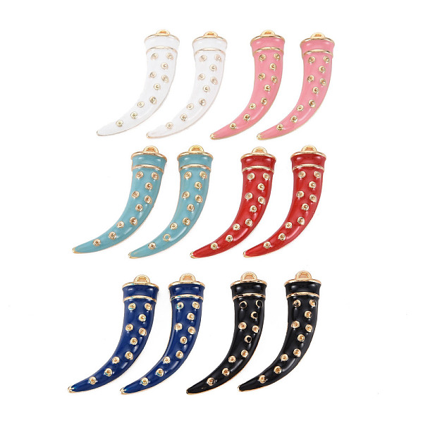 

PandaHall Rack Plating Alloy Enamel Pendants, Cadmium Free & Nickel Free & Lead Free, Pepper, Light Gold, Mixed Color, 28x19x4mm, Hole..., Multicolor