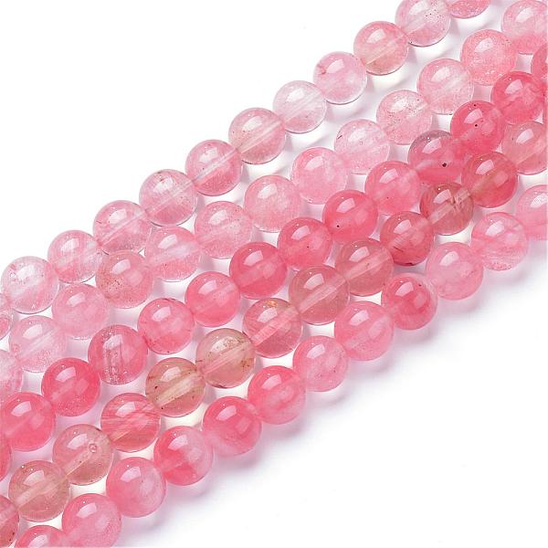 

PandaHall Cherry Quartz Glass Bead Strands, Round, 6mm, Hole: 1mm, about 70pcs/strand, 15.7 inch Cherry Quartz Glass Round