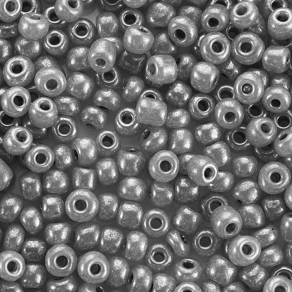 

PandaHall Glass Seed Beads, Ceylon, Round, Dark Gray, 4mm, Hole: 1.5mm, about 1000pcs/100g Glass