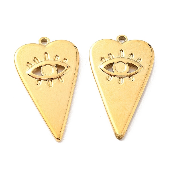 

PandaHall Vacuum Plating 304 Stainless Steel Pendant Cabochon Settings, Heart with Eye, Golden, Tray: 2.5mm, 27x16x2mm, Hole: 1mm 304...