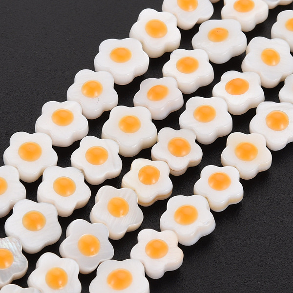 

PandaHall Natural Freshwater Shell Beads Strands with Enamel, Flower, Orange, 8~9x8~9x4.5mm, Hole: 1mm, about 48~50pcs/strand, 15.16...