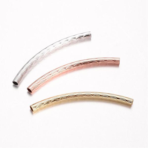 

PandaHall Brass Tube Beads, Curved, Cadmium Free & Nickel Free & Lead Free, Mixed Color, 45x3mm, Hole: 2mm Brass Tube